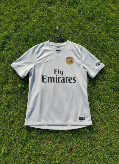 Maillot PSG extérieur 2018/19 Nike – Mbappé 7, patch Ligue 1 champion, seconde main TBE