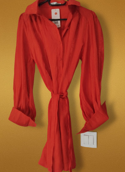 Tunique rouge satinée Miss Isabelle Paris – XL- chic- Neuf