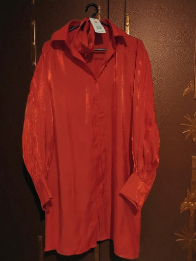 Tunique rouge satinée Miss Isabelle Paris – XL- chic- Neuf