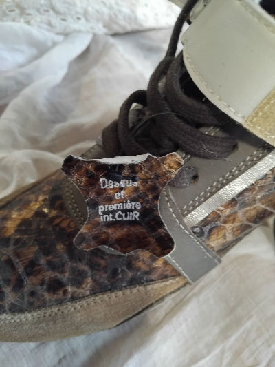 Les Tropeziennes “Arya” Léopard – Baskets compensées 6 cm femme cuir, look K-pop & fashion street