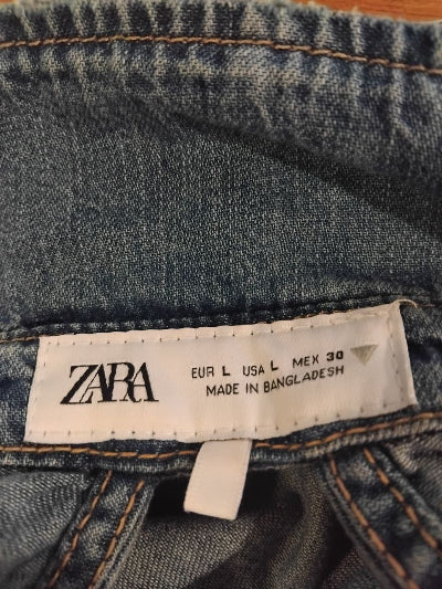 Chemise en Denim Dos Nu à Lacets ZARA Taille L – Mode Tendance TBE