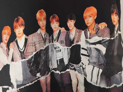 T-shirt BTS noir unisexe – logo violet et photo du groupe | Mode K-pop tendance-Seconde main TBE