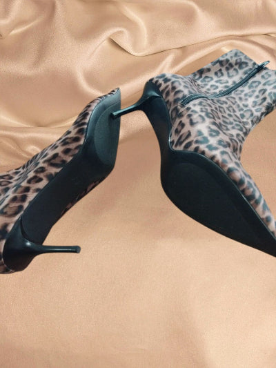 Bottines Léopard à Talons Aiguilles T40 – Élégance Sauvage Féminine Seconde Main TBE