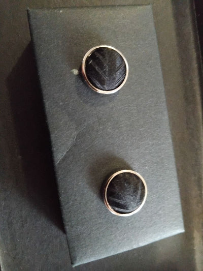 Coffret Pascal Morabito Homme – Cravate en Soie Noire et Boutons de Manchette Assortis, Neuf