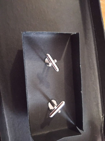 Coffret Pascal Morabito Homme – Cravate en Soie Noire et Boutons de Manchette Assortis, Neuf