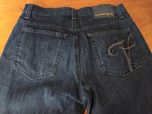 Jean Vitamina Deluxe Edition T42 – Denim bleu foncé stretch, made in Italy, seconde main TBE