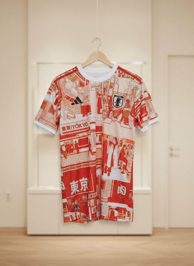 Maillot Tokyo Japon – Style Streetwear Asiatique Rouge et Blanc. XL. TBE