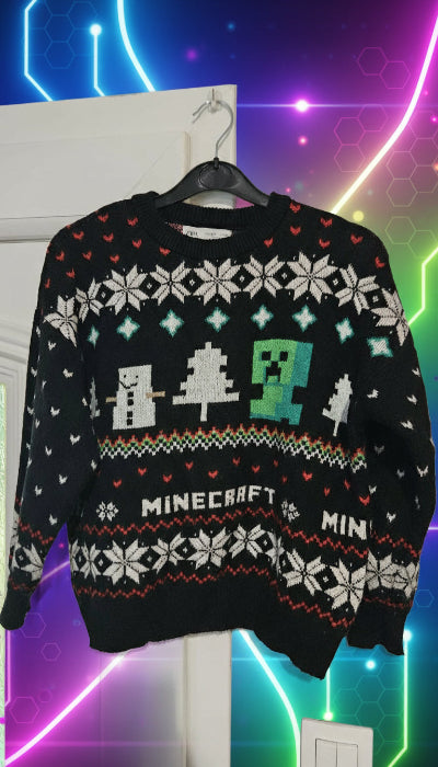 Pull Minecraft ZARA– chaud, original et parfait pour les fans du jeu / 8 à 10 ans.