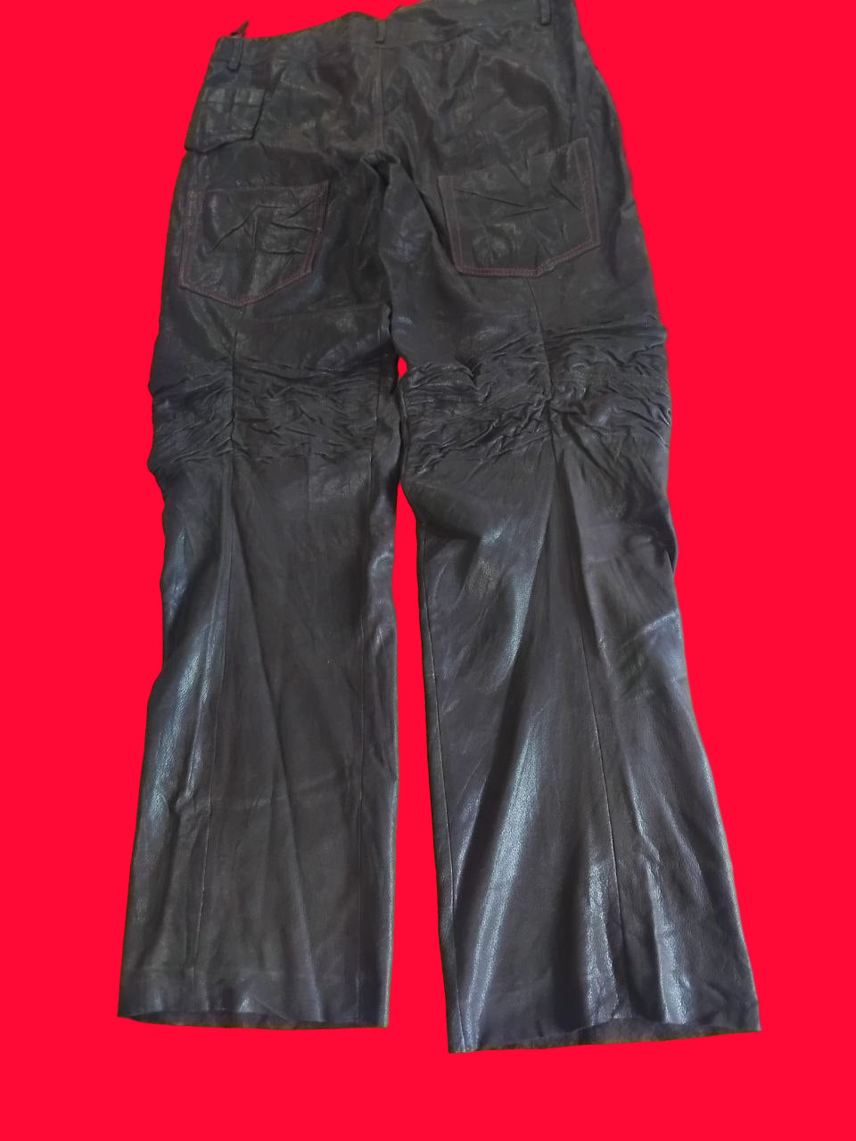 Pantalon en cuir véritable Marithé + François Girbaud – Collection Cravatatakiller 44, pièce rare vintage haut de gamme, neuf