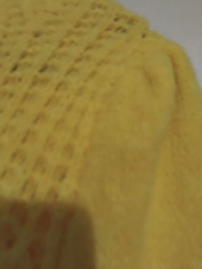 Pull Jaune Doux en Maille Ajourée – Taille Unique Cocooning Tendance TBE