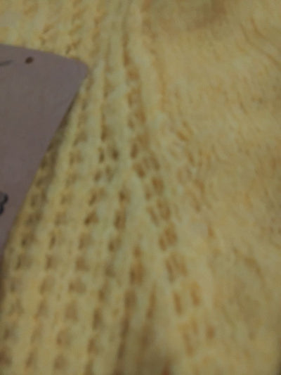 Pull Jaune Doux en Maille Ajourée – Taille Unique Cocooning Tendance TBE