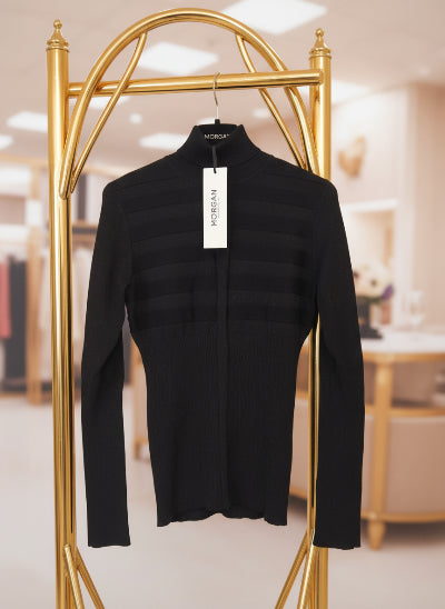 Pull noir pailleté Morgan – col montant chic et raffiné pour femme. M.  Neuf