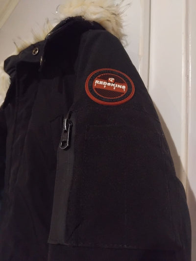 Parka Redskins Junior Noire à Capuche Fourrure – Veste Chaude Enfant 10 Ans TBE