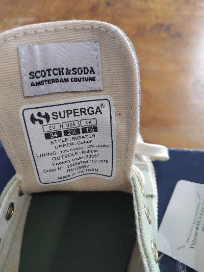 Superga × Scotch & Soda Édition Collector 2016 Verte T34 – Rare, Stylée et Neuve