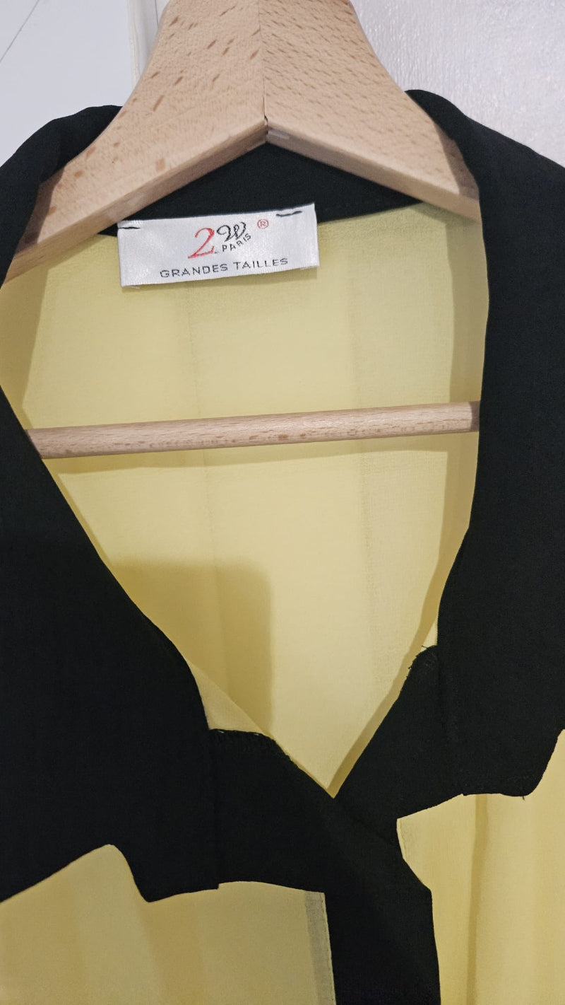 Tunique Légère 2W Paris Jaune et Noire – Ample, Raffinée, GT ou Oversize, Seconde Main TBE