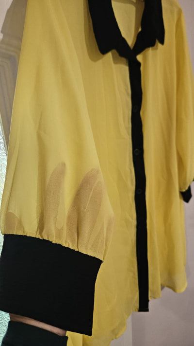 Tunique Légère 2W Paris Jaune et Noire – Ample, Raffinée, GT ou Oversize, Seconde Main TBE