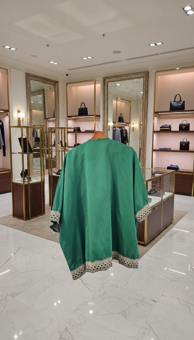 Caftan Court Vert Brodé – Tenue Orientale Tendance TU Seconde Main TBE
