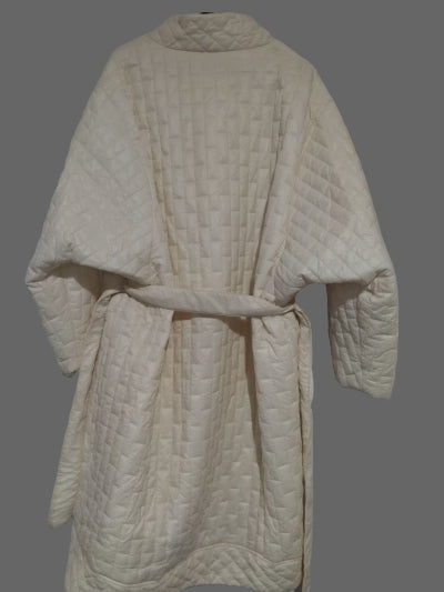 Veste longue matelassée beige – look chic et cocooning tendance. TU- Neuf