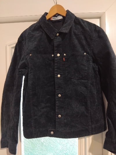 Veste Levi’s Engineered Jeans en velours côtelé bleu – Made in Morocco, vintage années 2000, seconde main TBE