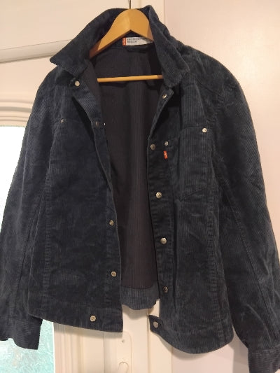 Veste Levi’s Engineered Jeans en velours côtelé bleu – Made in Morocco, vintage années 2000, seconde main TBE