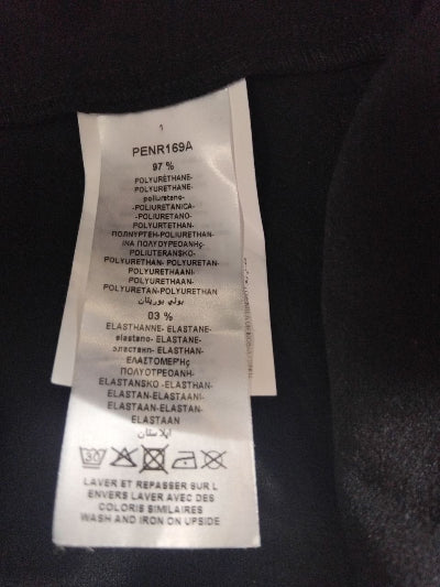 Veste mi-longue en Simili Cuir Noir Naf Naf T40 – Style Robe Chemise TBE