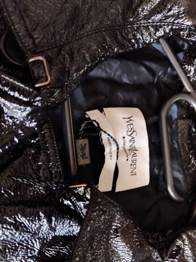 Trench coat long Yves Saint Laurent Rive Gauche vinyle noir – Seconde main TBE